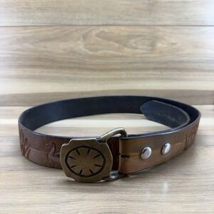 Custom Handmade Belt Tooled Leather Ducks Lake Mens 36 38 Dick Miller Outdoor